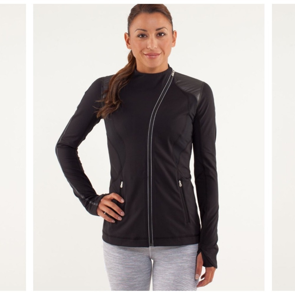 Lululemon Run: Track Time Jacket Size 6 Asymmetrical Zip Athleisure Activewear